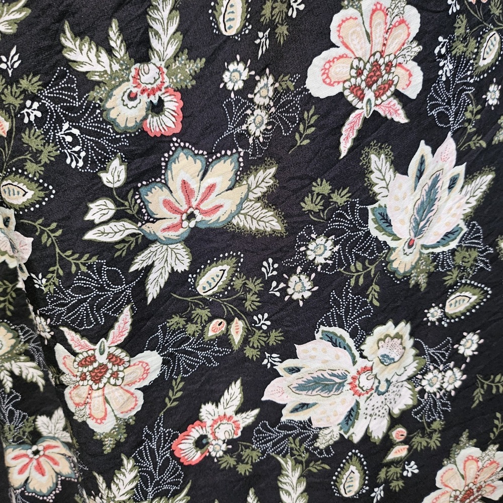 Lane Bryant $110 Black Floral Midi Dress Size 24 Witchy Dark Cottagecore - Picture 7 of 10